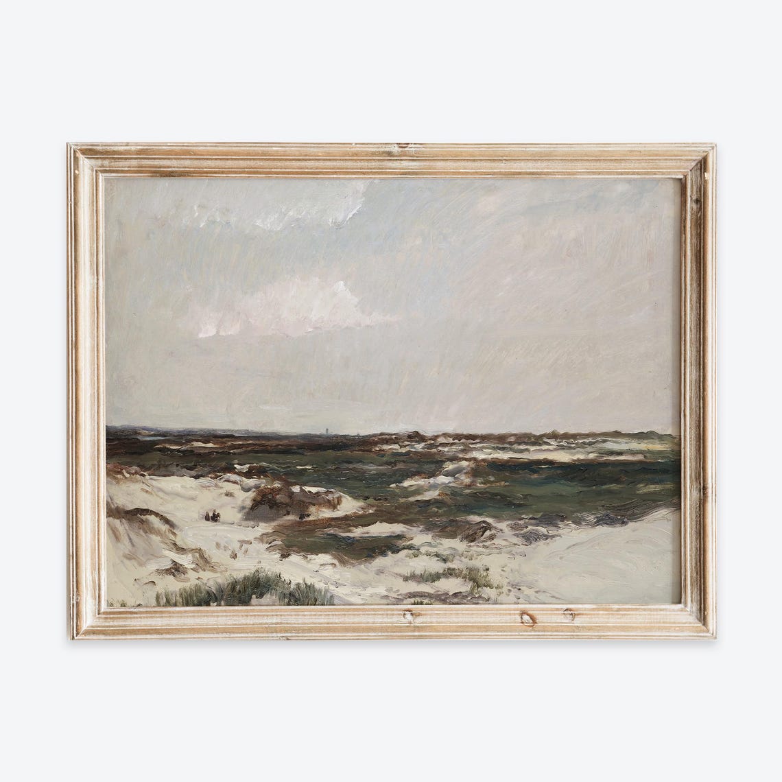Rustic Vintage European Countryside Dunes Oil Painting Wall Art Print Neutral Muted Landscape Poster Antique Moody Farmhouse Decor Vp216