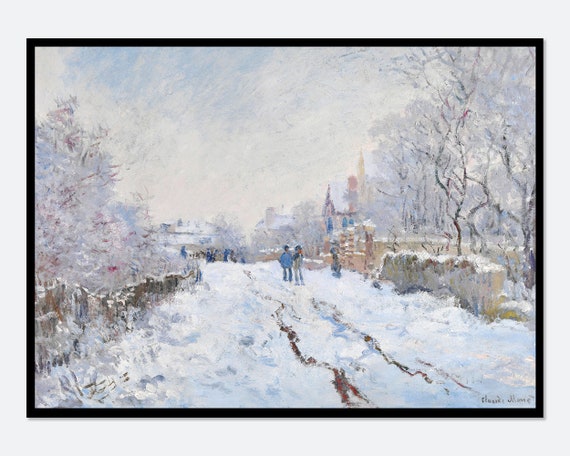Monet Snow At Argenteuil Vintage Art Print