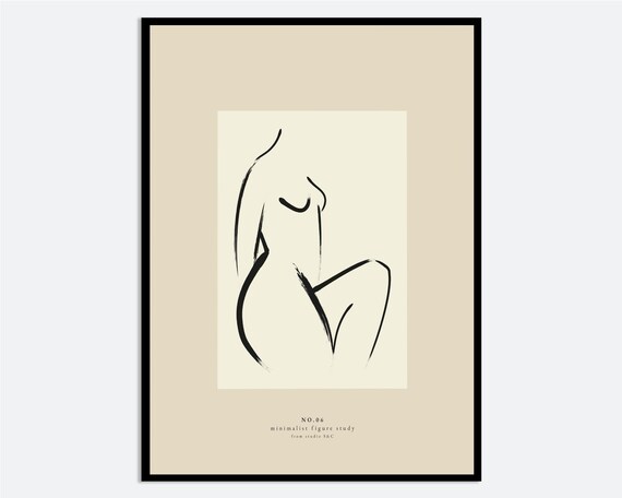 One Line Modern Girl Silhouette Art Print Single Figure Drawing Poster Minimalist Abstract Sitting Woman Ma216