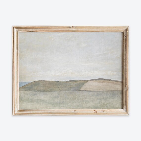 Soft Coastal Landscape Minimal Nordic Gray Seascape Vintage Poster