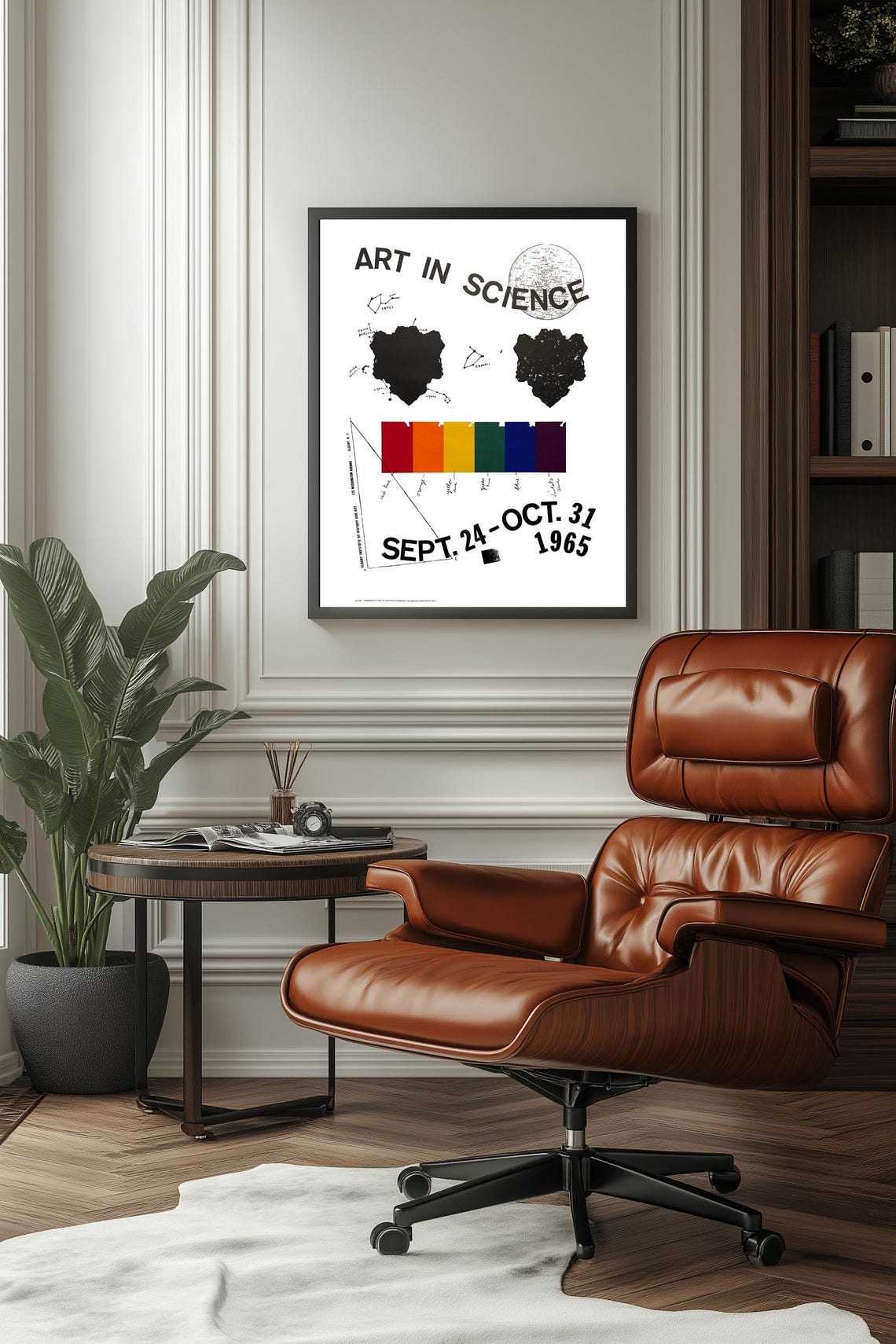 Art In Science 1965 Exhibition Mid Century Modern Art Poster - Image 3