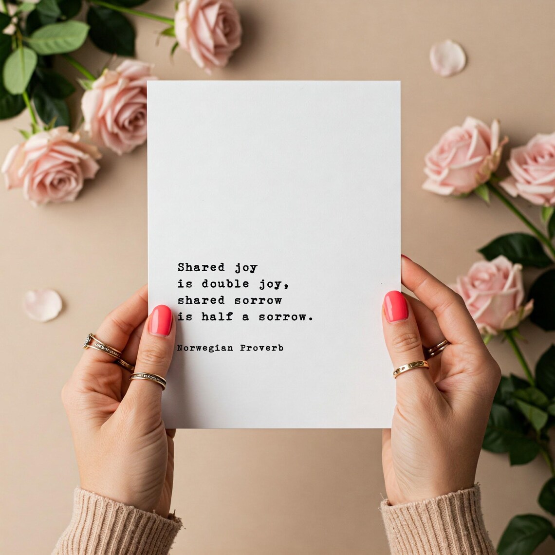Shared Joy Is Double Joy, Norwegian Proverb Quote - Image 2