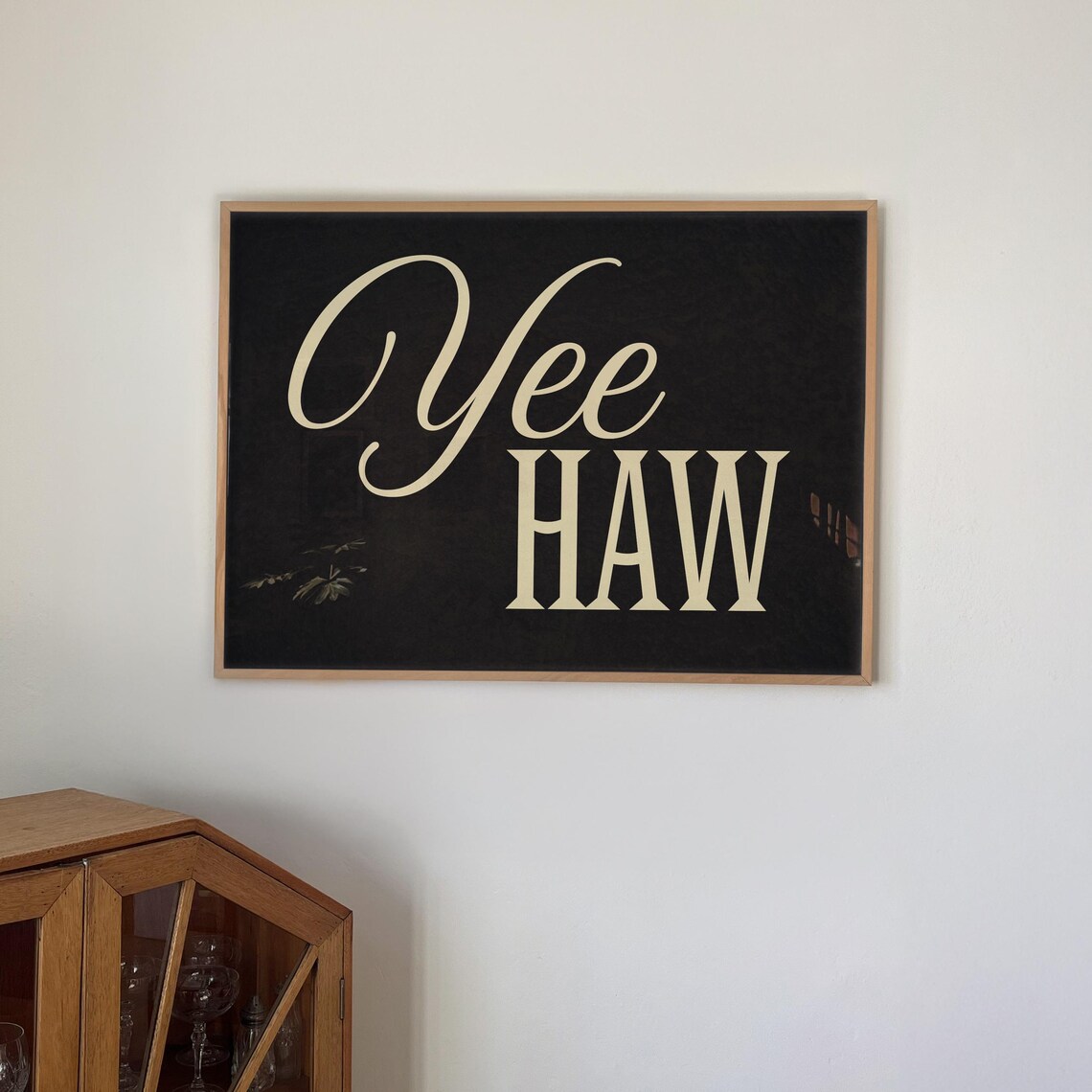 Yeehaw Western Typography Poster, Retro Entryway Decor