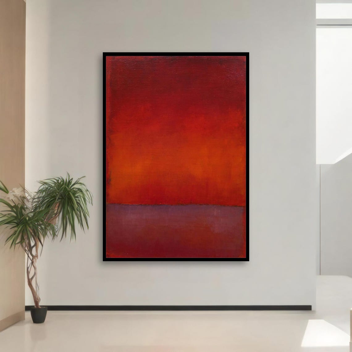 Rothko Style Sunset Red Orange Color Field Abstract Art Poster - Image 3