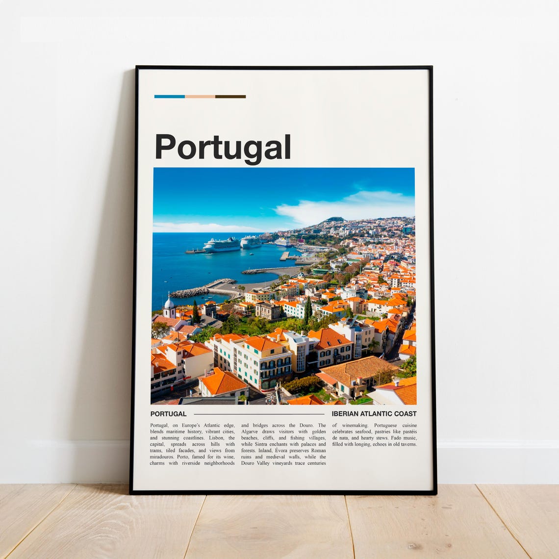 Portugal Iberian Atlantic Coast Region City Guide Travel Poster