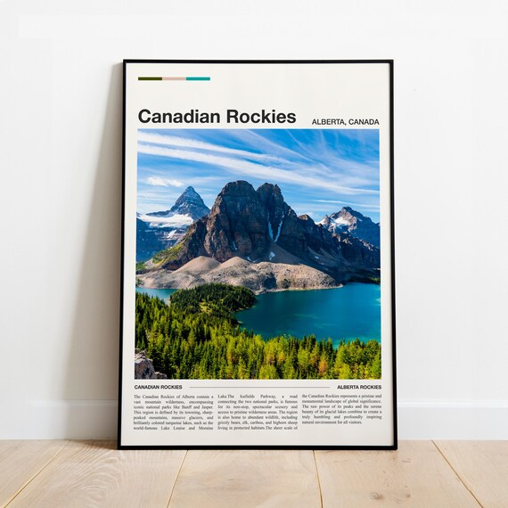 Canadian Rockies Alberta Canada Turquoise Lake Mountains Poster