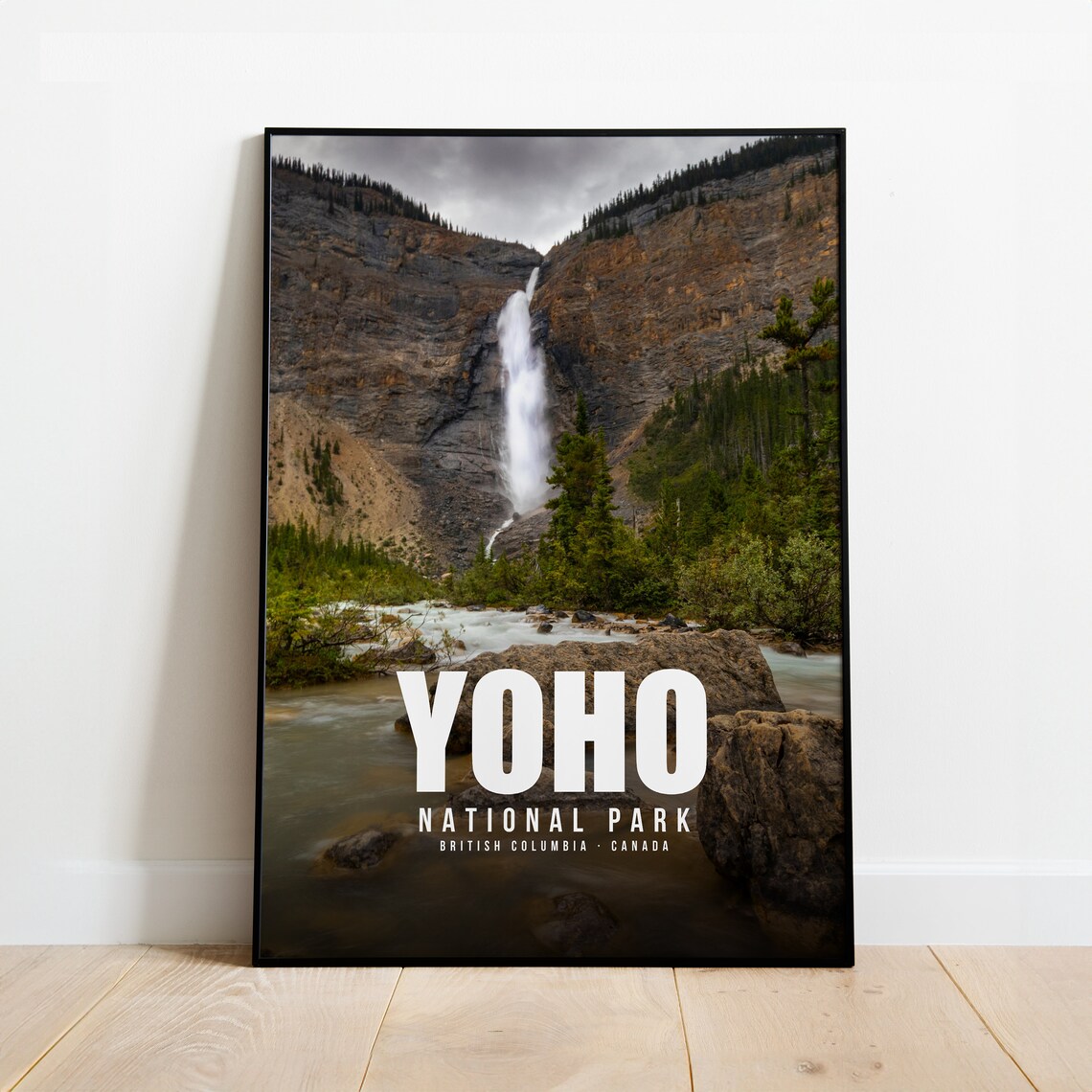 Yoho National Park Waterfall British Columbia Travel Photo Poster