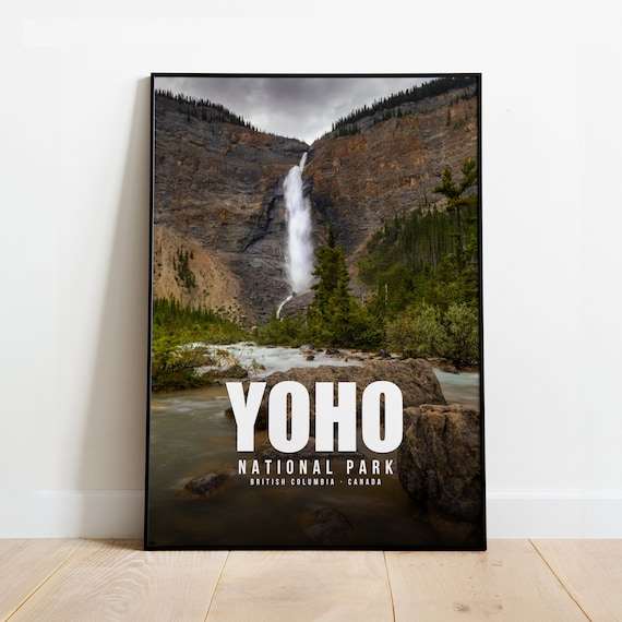 Yoho National Park Waterfall British Columbia Travel Photo Poster