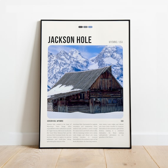 Jackson Hole Wyoming Moulton Barn Grand Teton Snow Photo Poster