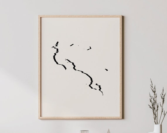 Minimalist Costa Rica Art Modern Rican Wall Poster Map Decor Print
