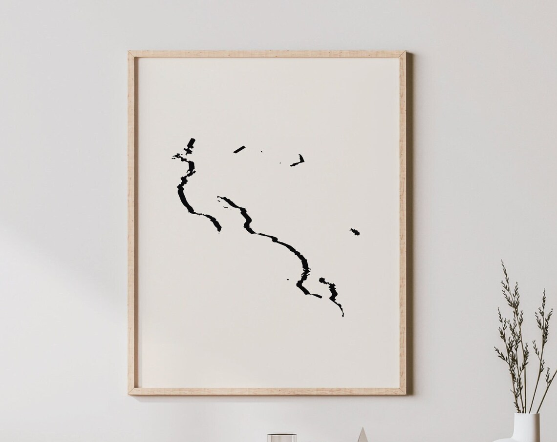 Costa Rica Map Minimalist Black Line Art Modern Travel Poster