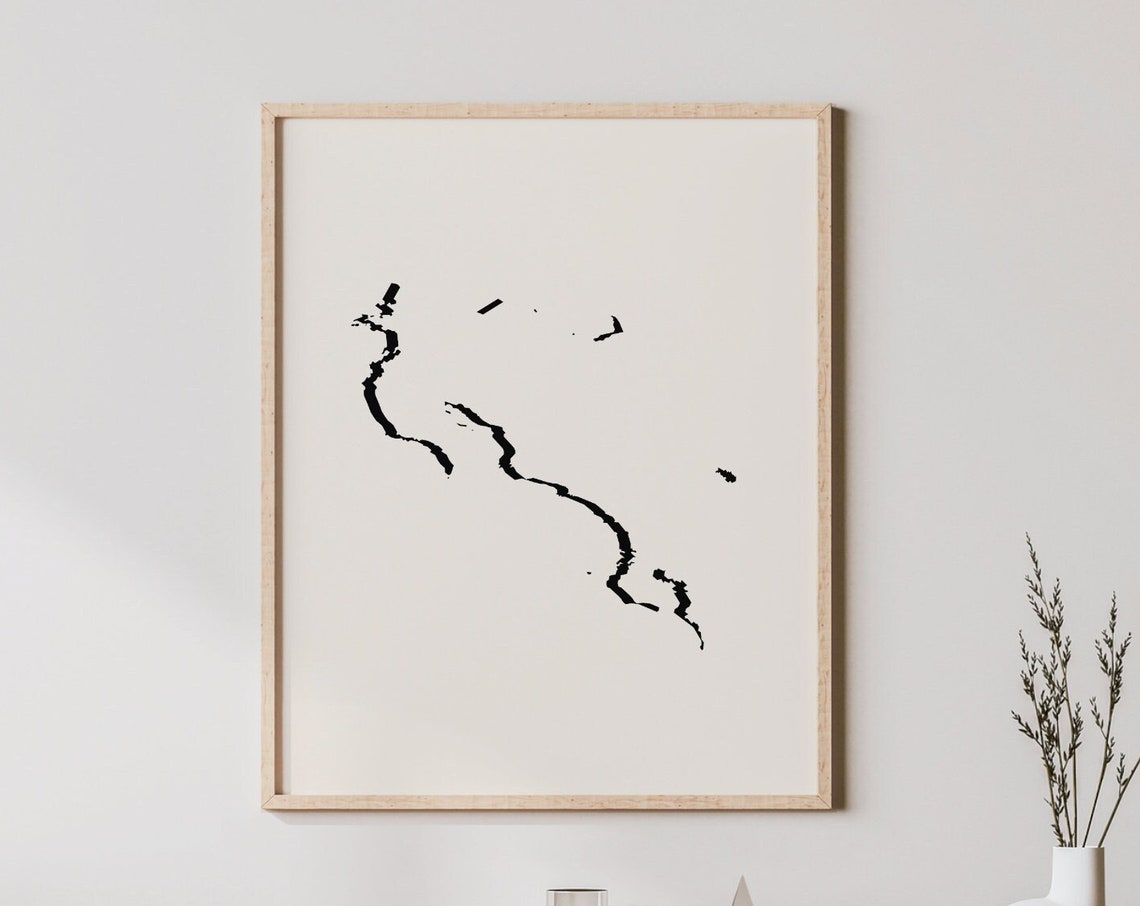 Minimalist Costa Rica Art Modern Rican Wall Poster Map Decor Print