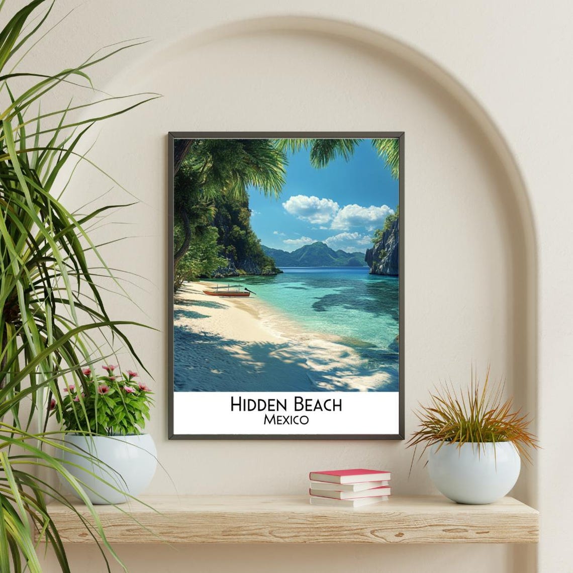 Hidden Beach Mexico Wall Art Posters Cafe Decor Home World Poster Designs Design