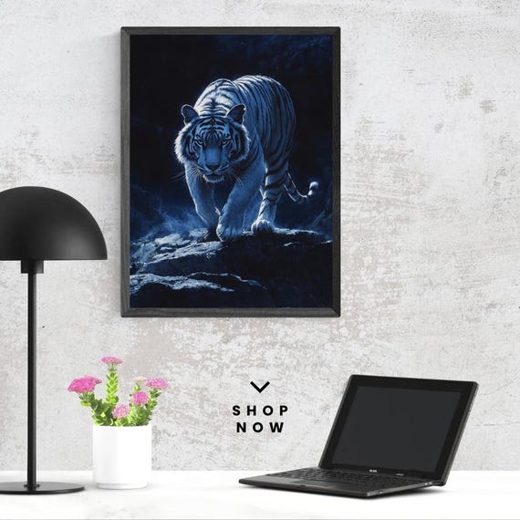 Stalking Tiger Wall Art Posters Cafe Decor Home World Poster Design