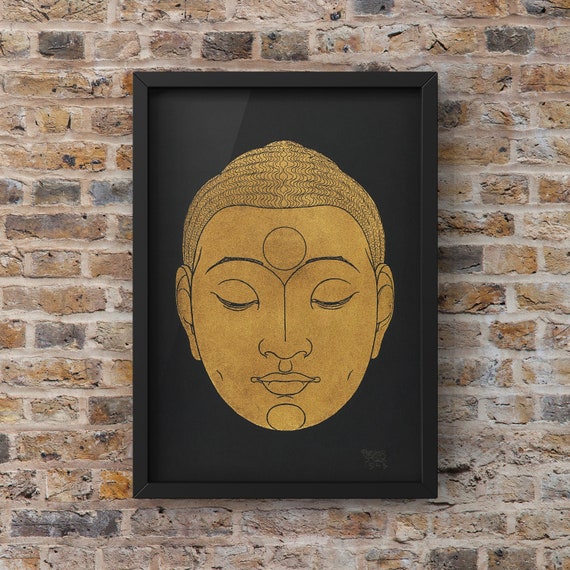 Vintage Golden Buddha Of Print By Reijer Stolk Quirky Decor
