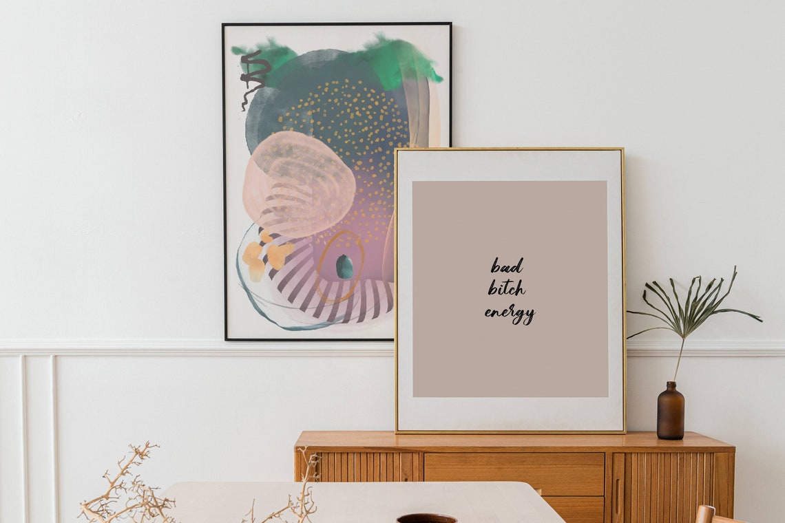 Bad Bitch Energy Script Minimalist Feminist Quote Wall Poster - Image 4