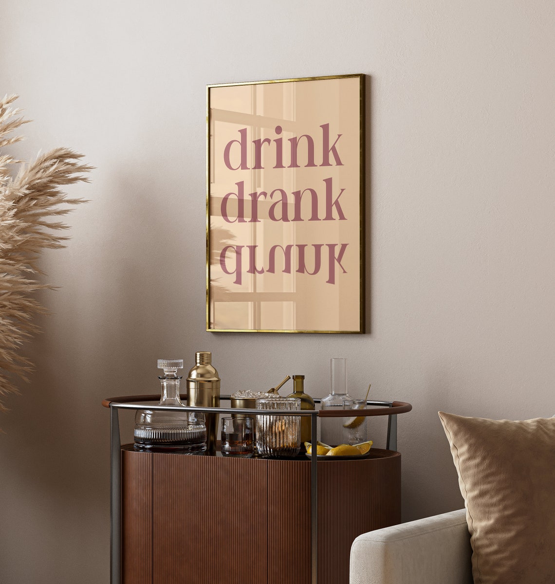 Drink Drank Drunk Funny Bar Cart Typographic Humor Quote Poster - Image 4