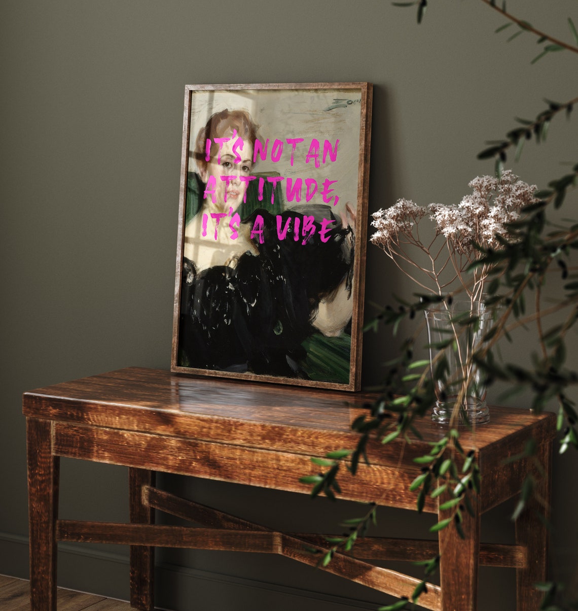 Not an Attitude It Is a Vibe Altered Classic Portrait Art Poster - Image 2