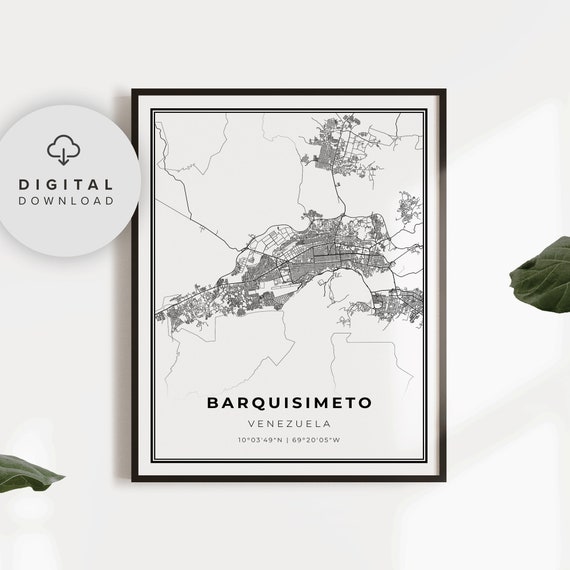 Barquisimeto Map Print Venezuela Art Poster Lara City Street Road Prints Np760