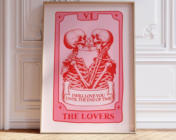 Lovers Tarot Card Apartment Decor Art Print