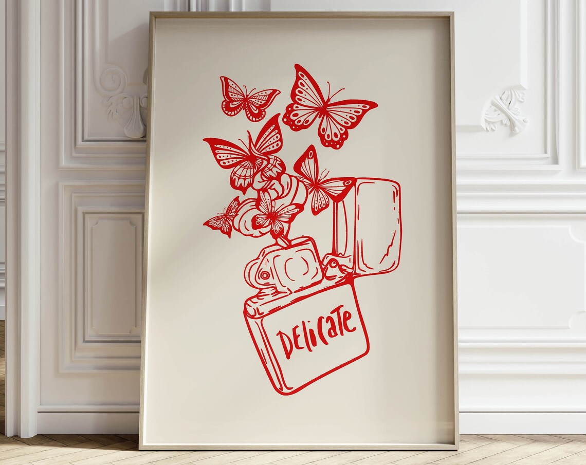 Lighters Aesthetic Retro Poster Print, Bedroom Decor