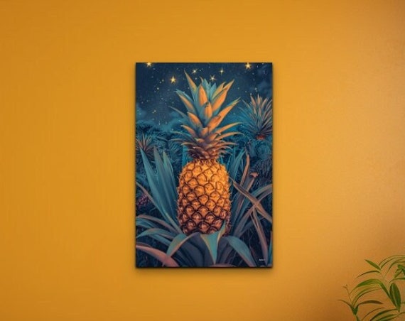 Pineapple Painting Pineapple Art Print Beach House Decor Hawaiian Decor Tropical Painting Fruit Painting Portrait