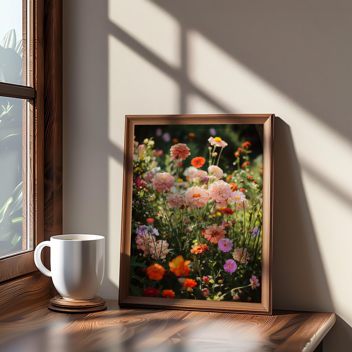 Sunlit Wildflower Meadow Vibrant Colorful Bloom Photography Poster