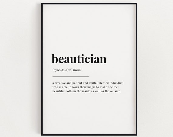 Beautician Definition Meaning Wall Art Gift For Print