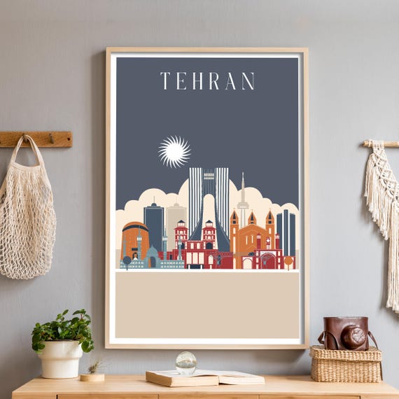 Tehran Wanderlust Wall Decor Iran Poster Art Minimalist Print Living Room Modern