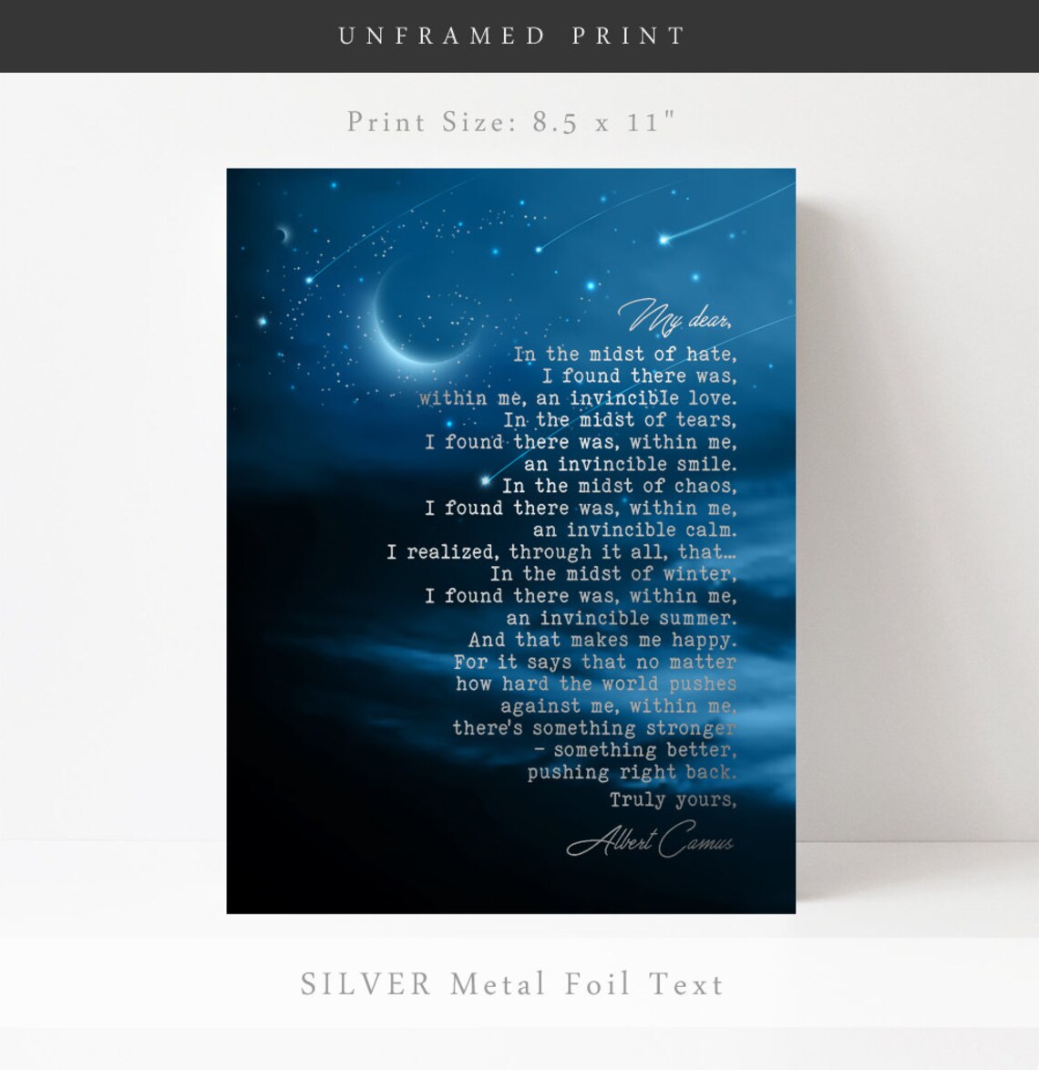 Albert Camus The Stranger Quote Book Poster Print - Image 2