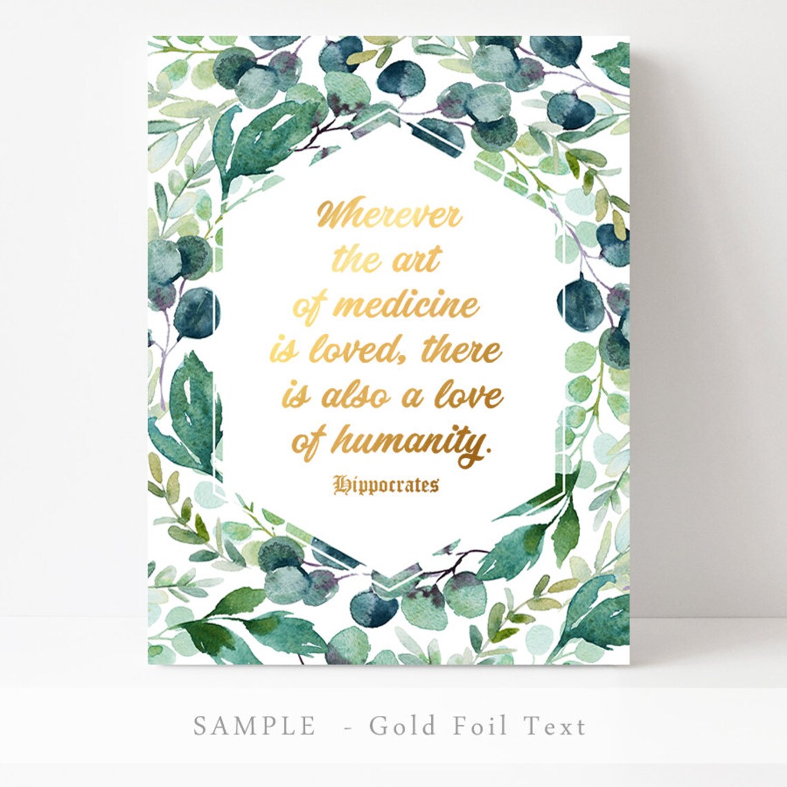 Gold Foil Doctor Gift, Medical Science Art Print - Image 3