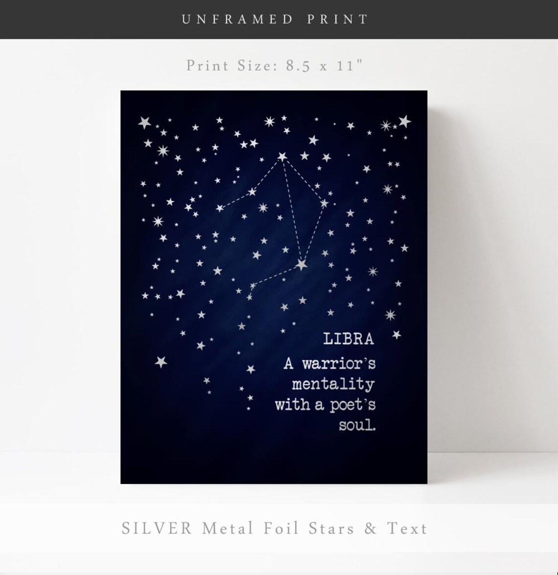 Libra Zodiac Art Print, Astrology Star Sign Decor - Image 2