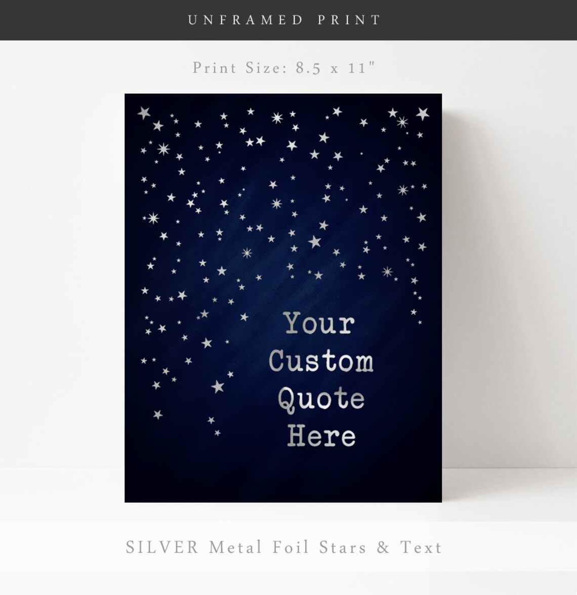 Custom Quote Print, Gold Foil Personalized Art Print - Image 2