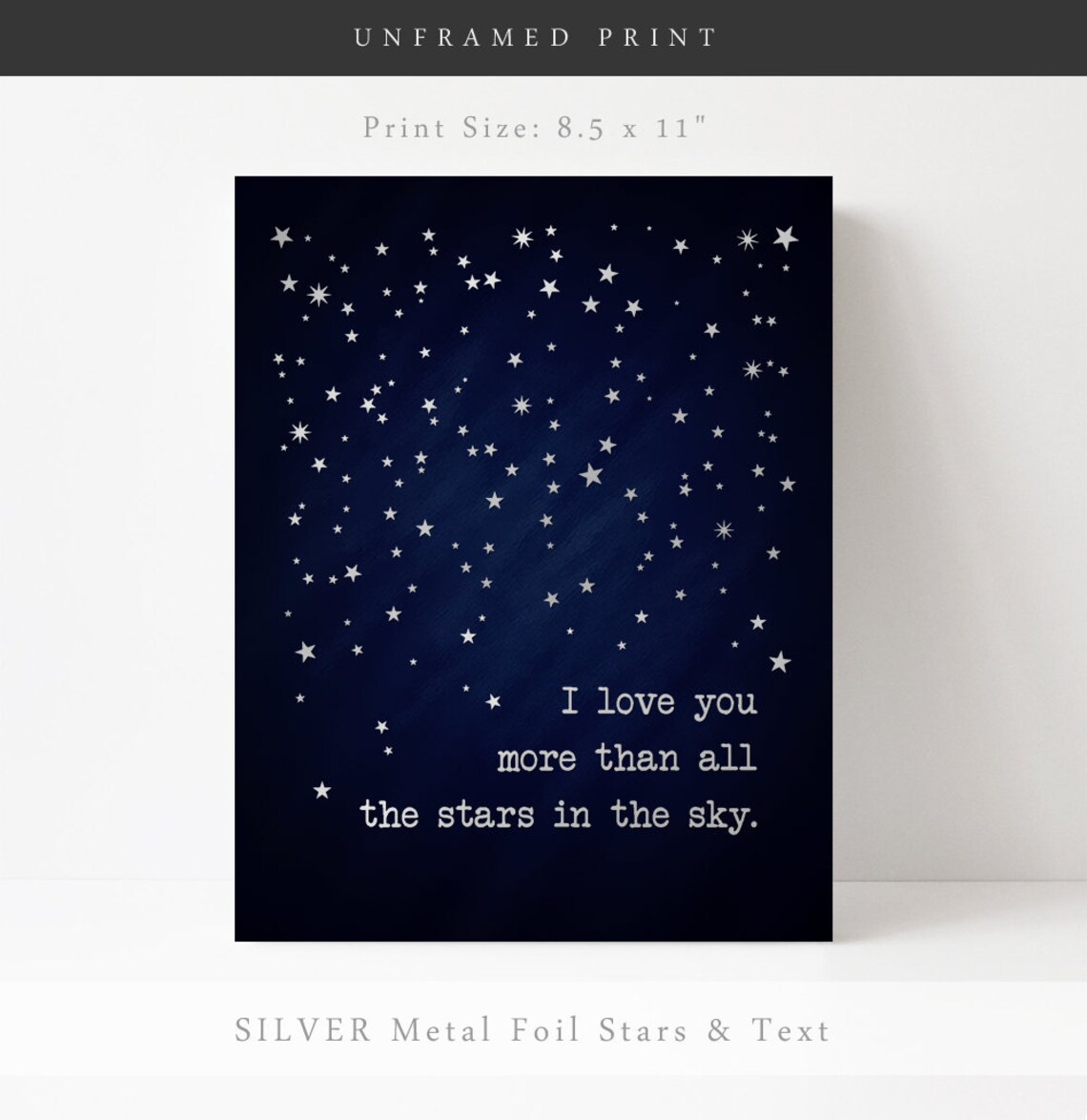 I Love You More Than All the Stars, Minimalist Art Print - Image 2