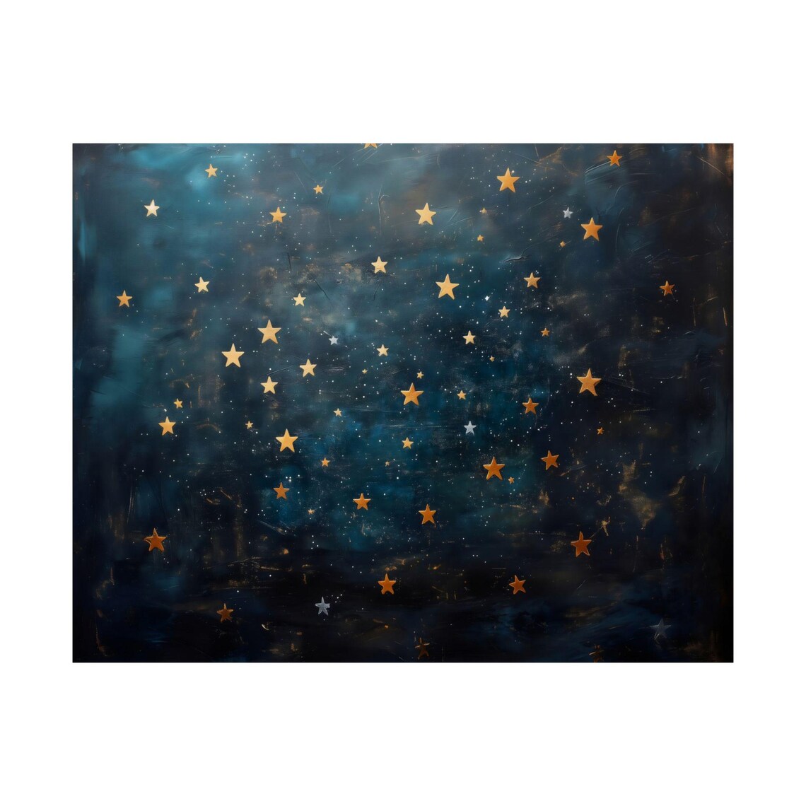 Gold Stars in the Sky Modern Landscape Art Print - Image 3