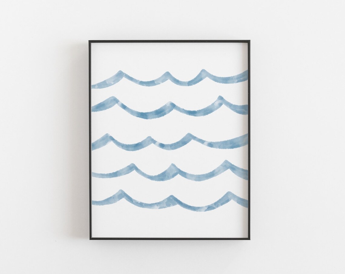 Wave Print, Minimalist Coastal Seascape Art Print
