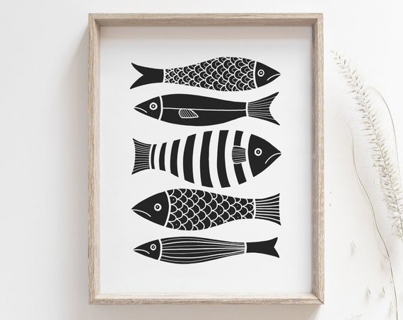 Japanese Fish Minimalist Scandinavian Art Print