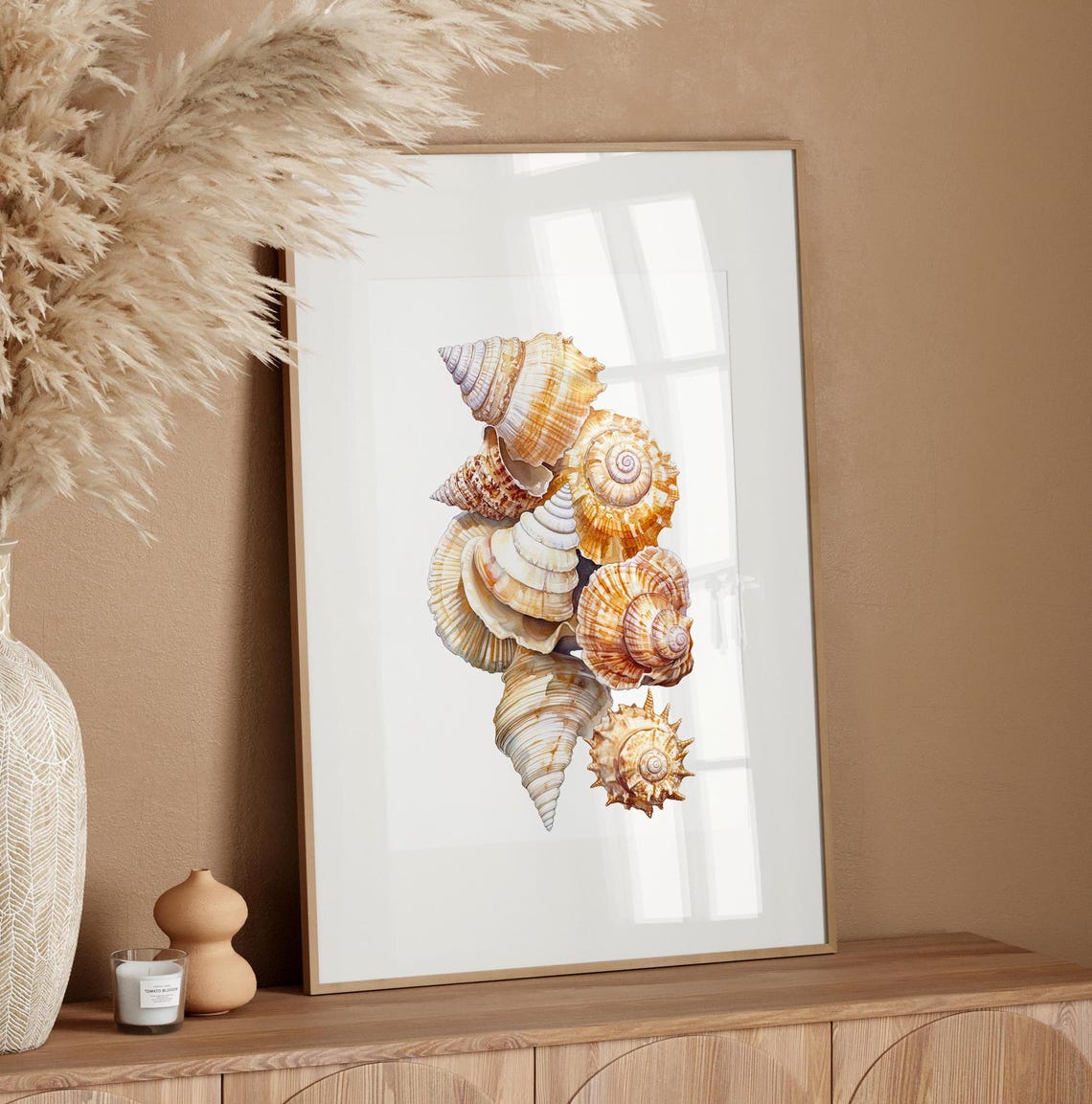 Delicate Watercolor Seashell Collection Coastal Beach Art Poster