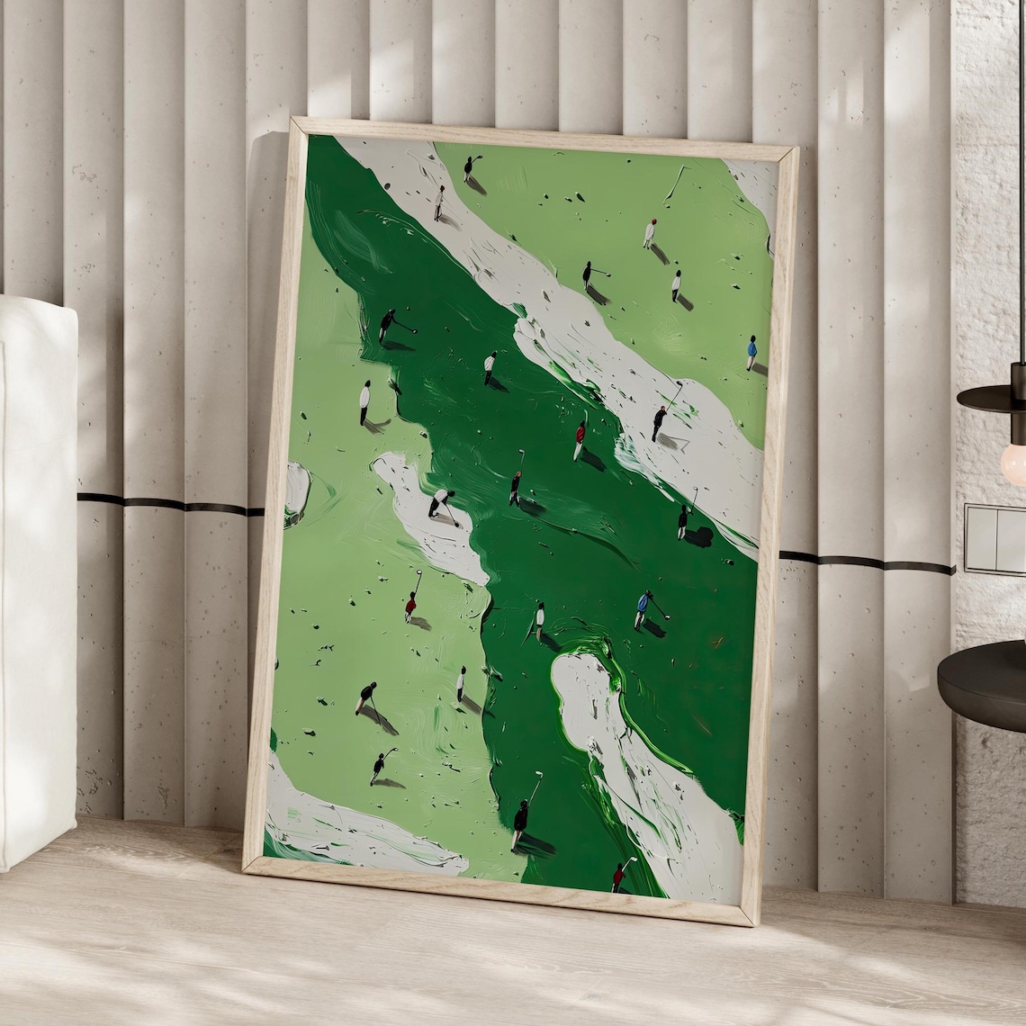 Aerial Golf Course Green Oil Painting Abstract Sports Poster
