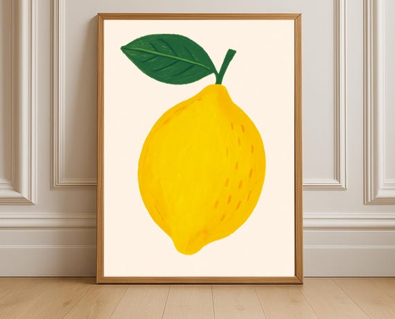 Lemon Kitchen Wall Art Citrus Fruit Poster Mediterranean Tuscan Decor Dining Room Pantry Instant