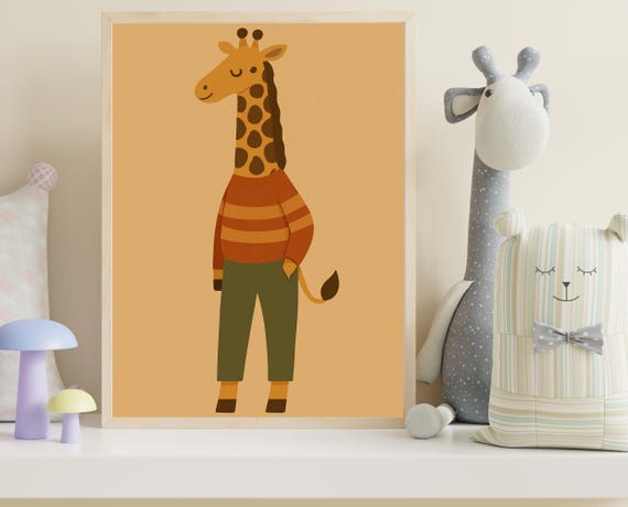 Cool Giraffe Wall Art Hobby Animal Series Nursery Decor