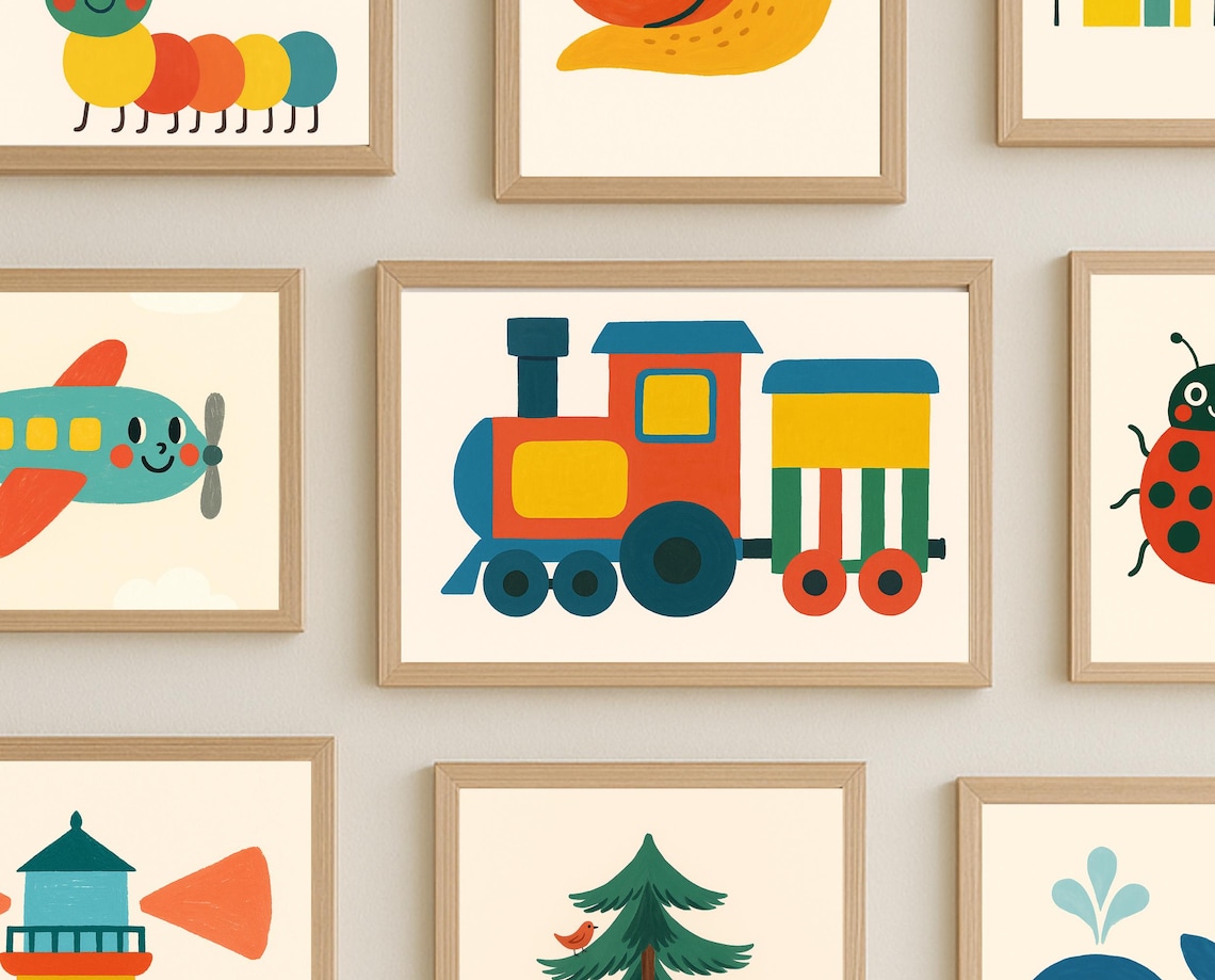 Nursery Animals, Vehicles & Weather Art Print Bundle