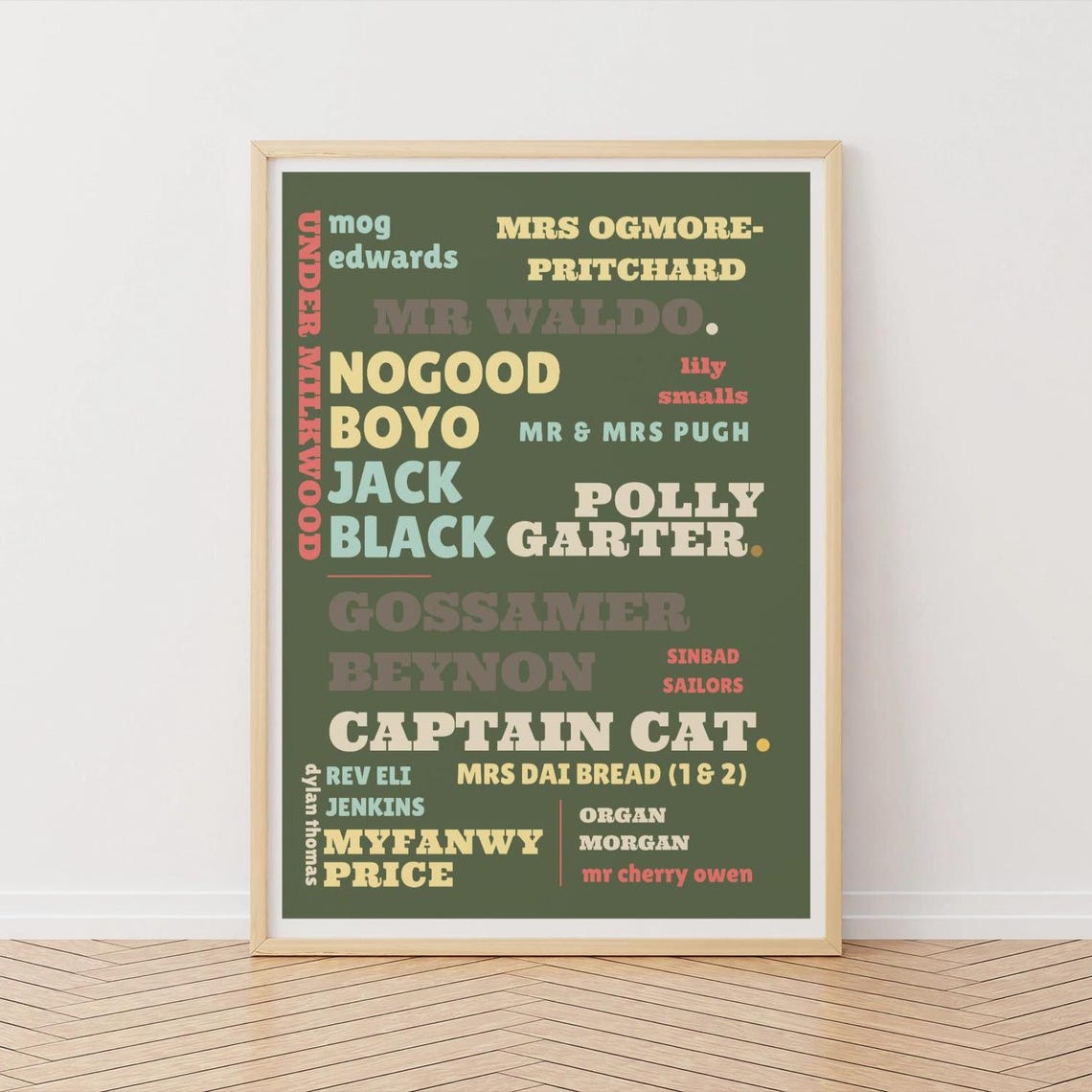Dylan Thomas Under Milkwood Typography Art Print