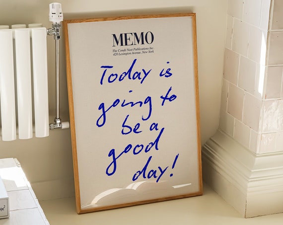 Good Day Memo Retro Typography Art Print