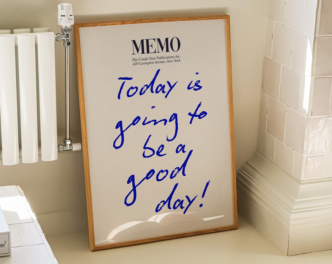 Good Day Memo Retro Typography Art Print