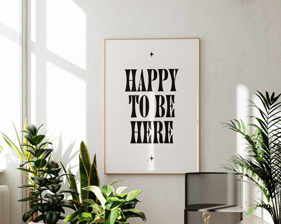 Happy To Be Here Cheers Bar and Kitchen Art Print