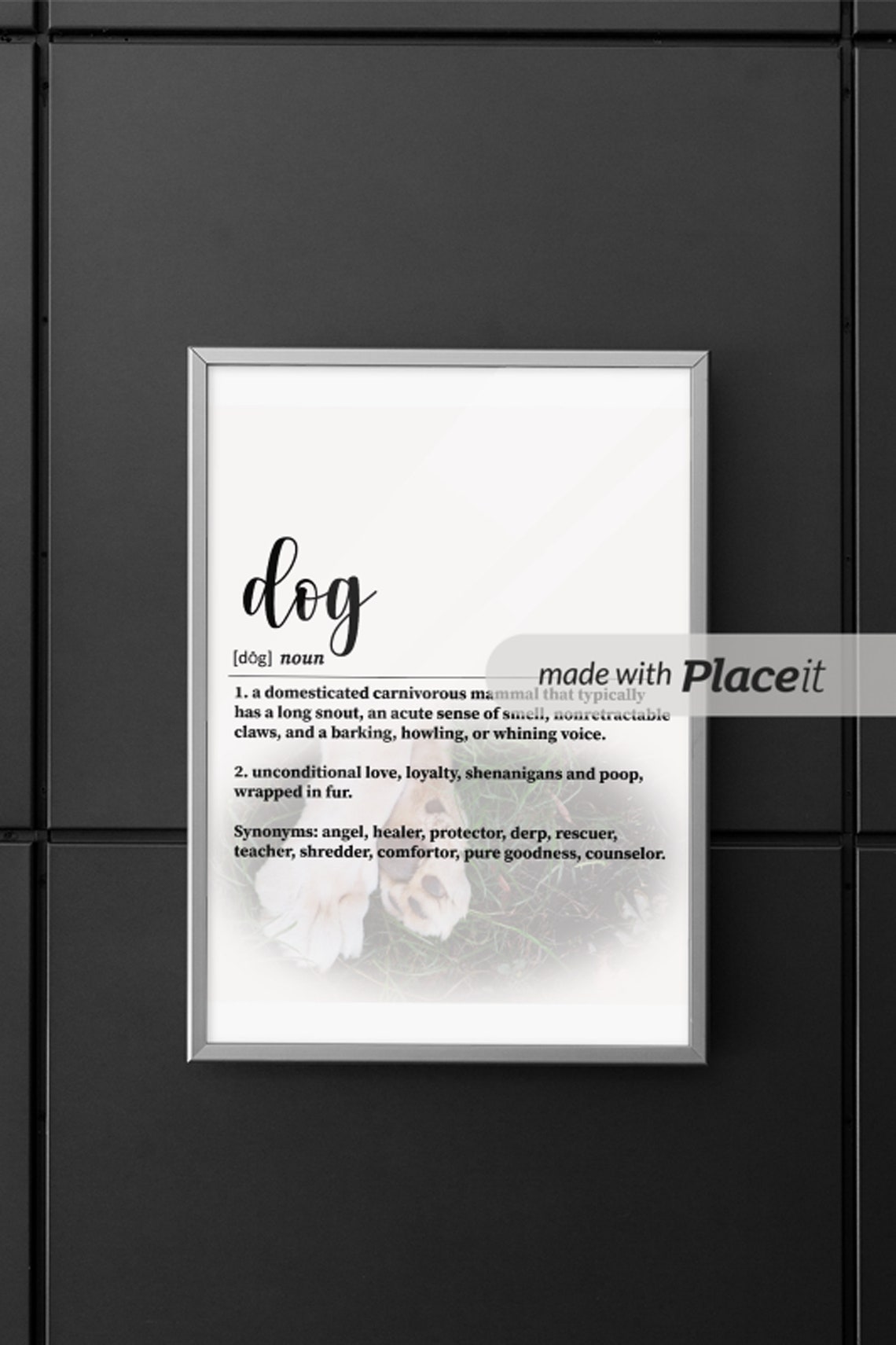 Definition Of Dog Print Dog Lover Gift Dog Wall Art Dog Quote Print Dog Poster Dog Mom Gift Dog Meaning Art Dog Decor Dog Wall Print