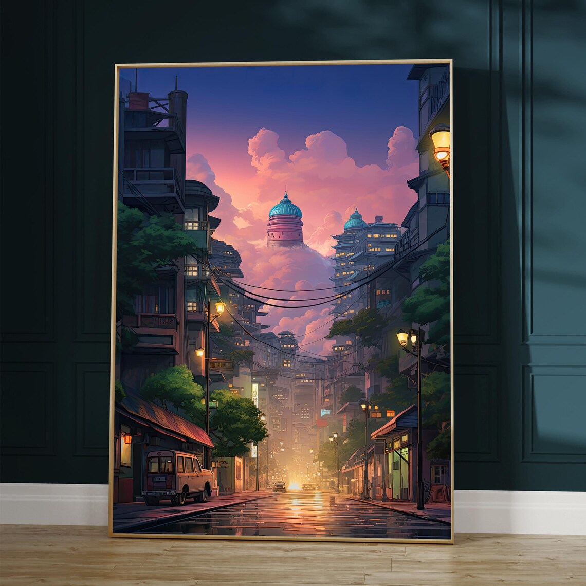 Tokyo Cityscape Anime Lofi Art Print