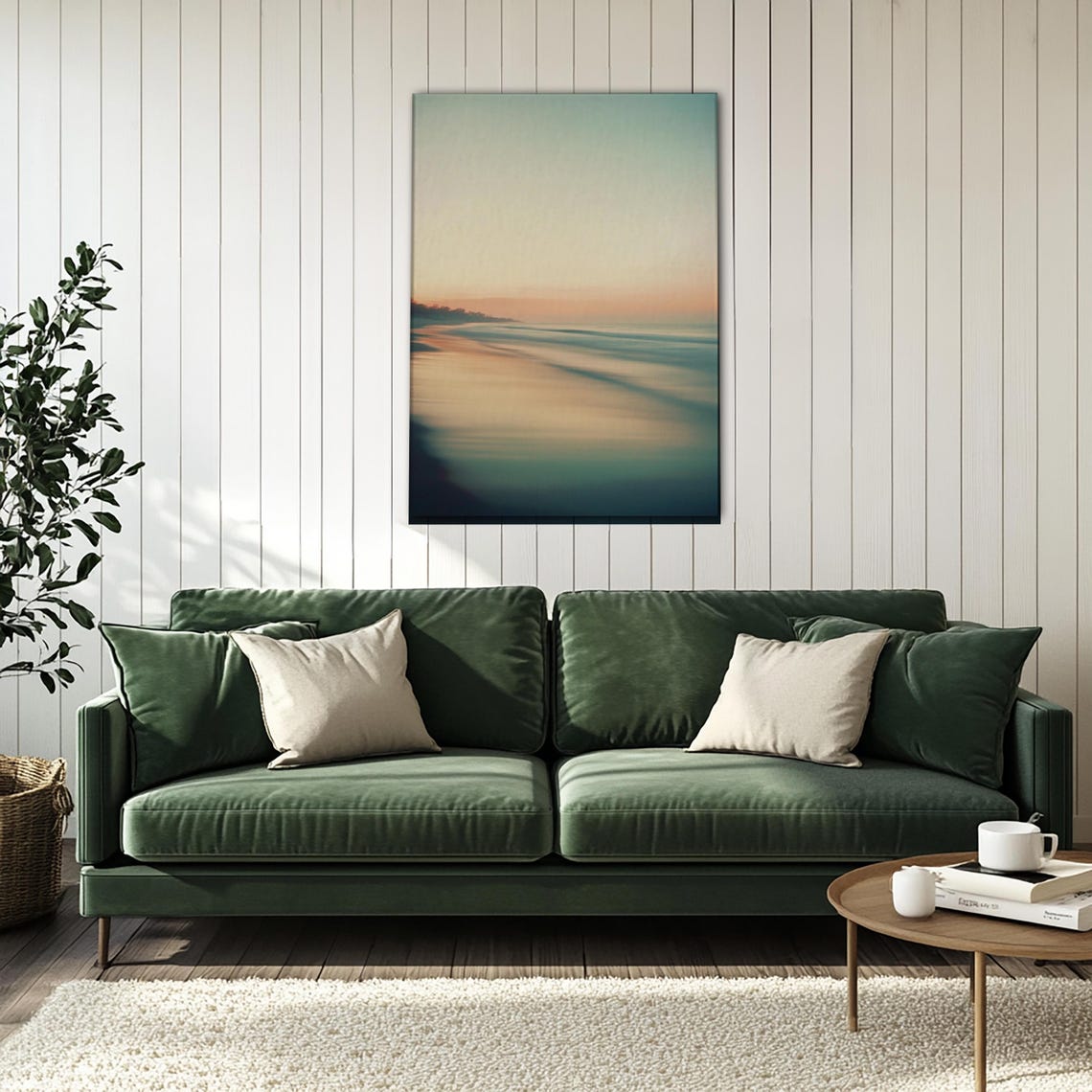 Soft Sunset Beach Waves Abstract Seaside Coastal Ocean Poster - Image 3