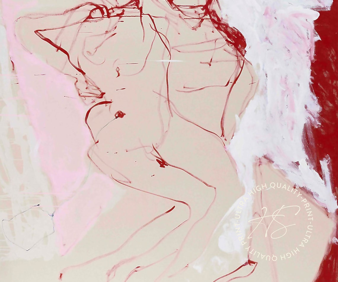 Tracey Emin You Made A Hole Inside Me 2022 Red Abstract Art Poster - Image 4